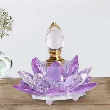 JQJ Vintage Crystal Lotus Perfume Bottle Gift for Her