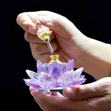 JQJ Vintage Crystal Lotus Perfume Bottle Gift for Her