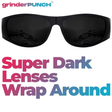 grinderPUNCH Super Dark Lens Black Sunglasses for All