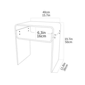 solaround Clear Acrylic End Table 2-Tier Bedside nightstand for Living Room Bedroom Home Decor (Clear)