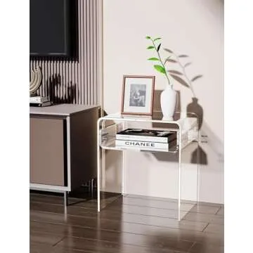 Stylish Solaround Acrylic End Table - Clear 2-Tier Design