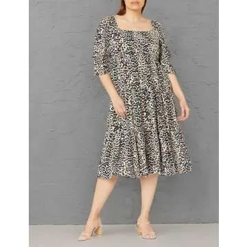 Stylish Women's Keyla Puff Sleeve Midi Dress