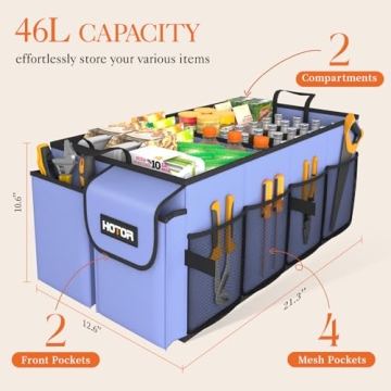 HOTOR Trunk Organizer - Foldable Car Storage Solution