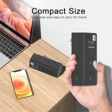 YISHU 6 Outlet Surge Protector with USB Ports