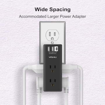 YISHU 6 Outlet Surge Protector with USB Ports