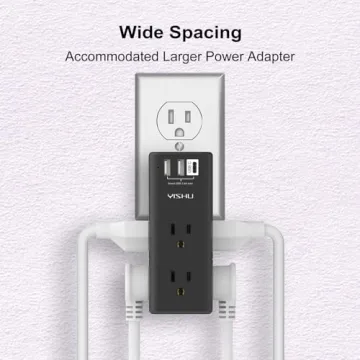 YISHU 6 Outlet Surge Protector with USB Ports