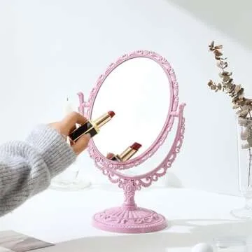 XPXKJ Shabby Chic Decorative Mirror Vintage Desk Mirror Cute Victorian Style Room Decoration Vanity ...