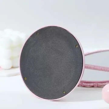 XPXKJ Shabby Chic Decorative Mirror Vintage Desk Mirror Cute Victorian Style Room Decoration Vanity Mirror (Pink)