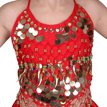 Rolanko Girls Flamenco Dance Costume Set for Ages 4-11