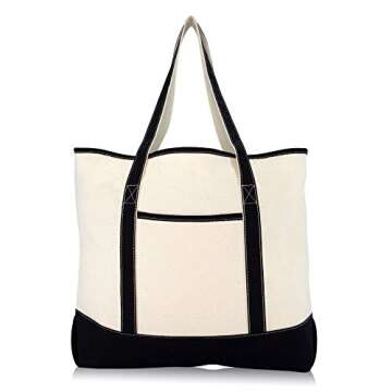 DALIX 22'' Extra Large Zippered Shopping Tote - Durable & Stylish