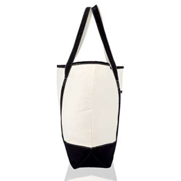 DALIX Extra Large Zippered Grocery Tote Bag in Black