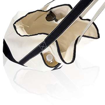 DALIX Extra Large Zippered Grocery Tote Bag in Black