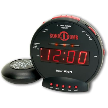 Sonic Bomb Extra Loud Alarm Clock with Bed Shaker - Wake Up Guaranteed