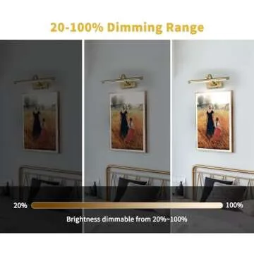 DESOOP Battery Operated Picture Light with Remote and Timer, Wireless Art Lights for Paintings Brass...