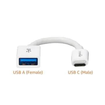 Amazon Basics USB-C to USB-A 3.1 Gen1 Adapter – Fast Charge, Compact Design, Durable