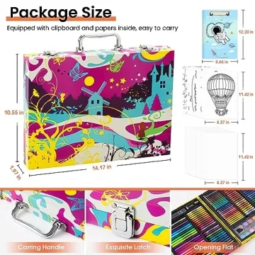 POPYOLA Art Set – 180 Piece Creative Drawing Kit
