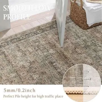 HUGEAR Machine Washable 5x7 Rugs for Living Spaces