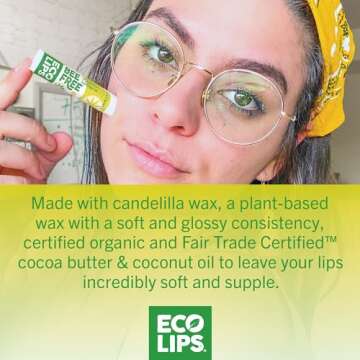 Eco Lips Bee Free Variety Pack Vegan Lip Balm | Candelilla Wax, Cocoa Butter & Coconut Oil Lip Care....