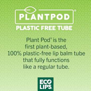Eco Lips Bee Free Variety Pack Vegan Lip Balm | Candelilla Wax, Cocoa Butter & Coconut Oil Lip Care. Soothe & Moisturize Dry, Chapped Lips - 100% Plastic-Free Plant Pod Packaging - Made in USA