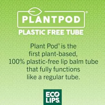 Eco Lips Bee Free Variety Pack Vegan Lip Balm | Candelilla Wax, Cocoa Butter & Coconut Oil Lip Care. Soothe & Moisturize Dry, Chapped Lips - 100% Plastic-Free Plant Pod Packaging - Made in USA