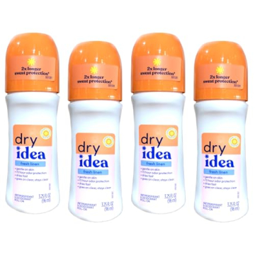 Dry Idea Fresh Linen Roll-On Antiperspirant Deodorant 4-Pack - 72 Hour Freshness