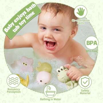 Exclusive BYKASIST Baby Bath Toys - Mold-Free Set for Infants