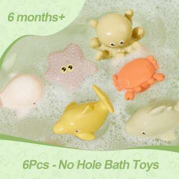 BYKASIST Safe Baby Bath Toys for 6-12 Months - 9 Pack