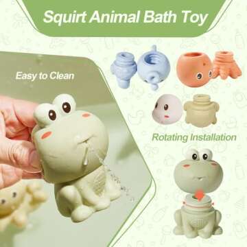 BYKASIST Safe Baby Bath Toys for 6-12 Months - 9 Pack