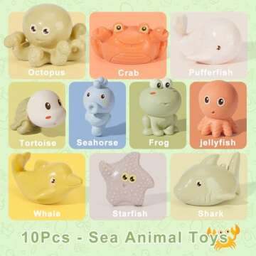 BYKASIST Safe Baby Bath Toys for 6-12 Months - 9 Pack