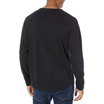 Amazon Essentials Long Sleeve Shirt for Men, Regular-Fit Henley, Available in Big & Tall, Black, X-L...