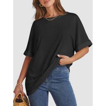 ATHMILE Women's Oversized Casual Workout Shirt - Ultimate Comfort