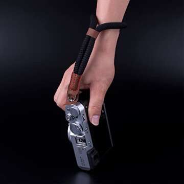 VKO Camera Wrist Strap,Hand Strap lanyard for DSLR SLR Mirrorless Camera Rope Adjustable Safety Strap(Black)