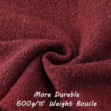 FUTEI Pack of 2 Burgundy Boucle Accent Decorative Throw Pillow Covers,24x24 Inch Soft Solid Textured...