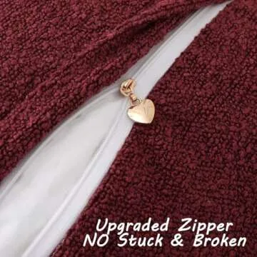 FUTEI Pack of 2 Burgundy Boucle Accent Decorative Throw Pillow Covers,24x24 Inch Soft Solid Textured Euro Pillow Shams,Home Decor for Couch Bed Living Room