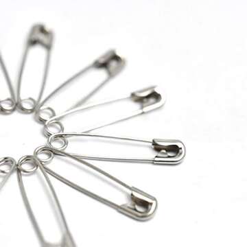 1000Pieces -Safety Pins, 1.1 Inch Safety Pins Clothing Clips Tool 28mm Decorative Safety Pins Assort...