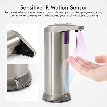 AiPoter Soap Dispenser - Touchless Automatic Soap Dispenser,Infrared Motion Sensor Dish Liquid Hands...