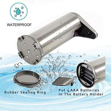 AiPoter Soap Dispenser - Touchless Automatic Soap Dispenser,Infrared Motion Sensor Dish Liquid Hands Free Auto Hand Soap Dispenser for Bathroom and Kitchen,Upgraded Waterproof Base[Newest Version]