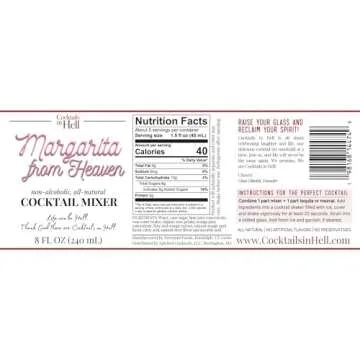 Margarita From Heaven Cocktails in Hell All-Natural Premium Cocktail Mixer | Non-Alcoholic, Gluten-F...