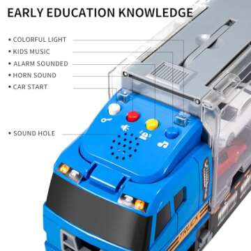 TEMI Transport Cars Carrier Set for Kids Ages 3-9