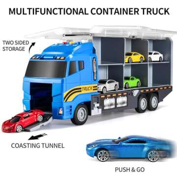 TEMI Transport Cars Carrier Set for Kids Ages 3-9