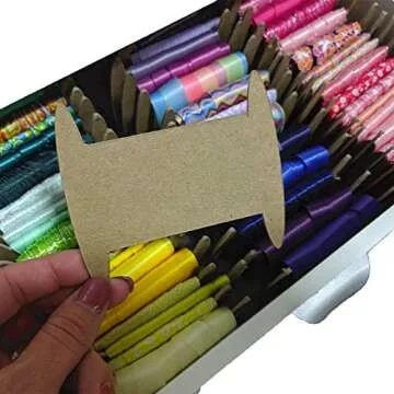 GiveThanks Ribbon Spools (50) - Craft Organizer, Wrapping Paper Storage, Bin, Cabinet Organization, Twine Storage, Wrapping & Card (Medium)