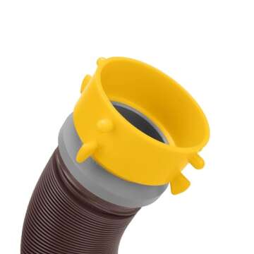 Camco Revolution 10-Foot Camper & RV Sewer Hose Extension- Features Pre-Attached 360-Degree Rotating Fittings - Heavy Duty Vinyl Construction - Made in the USA (39639)