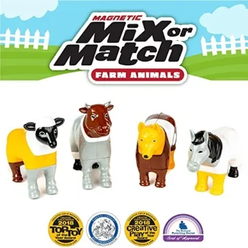 Magnetic Mix or Match Farm Animals Play Set for Kids