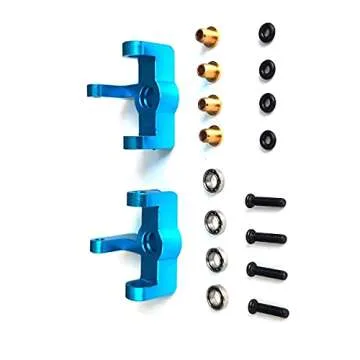 DEVMO 2pak RC Hub Carrier, RC Metal Steering Hub Carrier Knuckle Left/Right Compatible with W-ltoys 1/14 144001 RC Car(Blue)