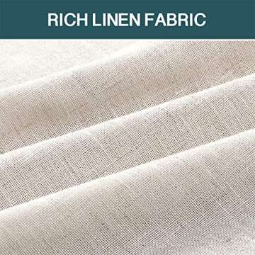 FantasDecor Linen Sheer Curtains 108 inch Length 2 Panels Tab Top for Living Room Bedrrom Light Filtering Window Drapes Neutral Country Rustic Farmhouse Boho Shades, Natural