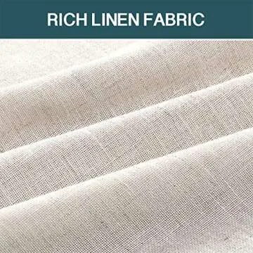 FantasDecor Linen Sheer Curtains 108 inch Length 2 Panels Tab Top for Living Room Bedrrom Light Filtering Window Drapes Neutral Country Rustic Farmhouse Boho Shades, Natural