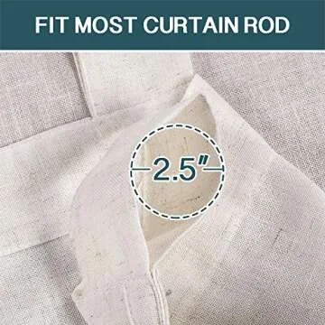 FantasDecor Linen Sheer Curtains 108 inch Length 2 Panels Tab Top for Living Room Bedrrom Light Filtering Window Drapes Neutral Country Rustic Farmhouse Boho Shades, Natural