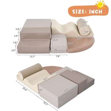 Merax Climbing Toys for Toddlers, Soft Climb and Crawl Playset Indoor Baby Soft Foam Blocks for Climbing, Crawling, 6-Piece