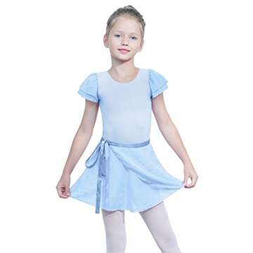 EQSJIU Blue Ballet Leotards for Girls 5t 5-6x Size 5-6 6-7 Years Old Dance Dress Skirted Leotard Bod...