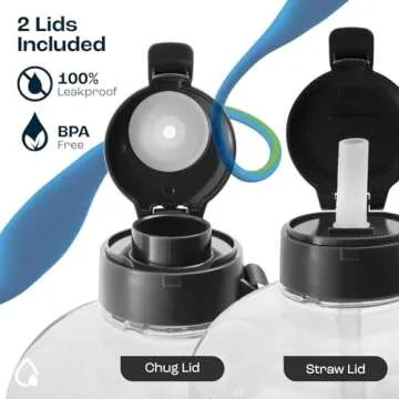 AQUAFIT 1 Gallon Water Bottle with Time Marker - Straw & Chug Lid - BPA Free Big Water Bottle with Straw - Gym Water Bottle with Handle - Motivational 1 Gallon Water Jug (128 oz, Gray)